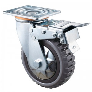 Heavy Duty - Chrome plated housing with brown TPE wheel