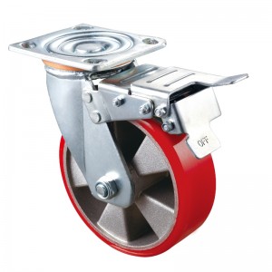 Heavy Duty - Chrome plated housing with red TPE wheel