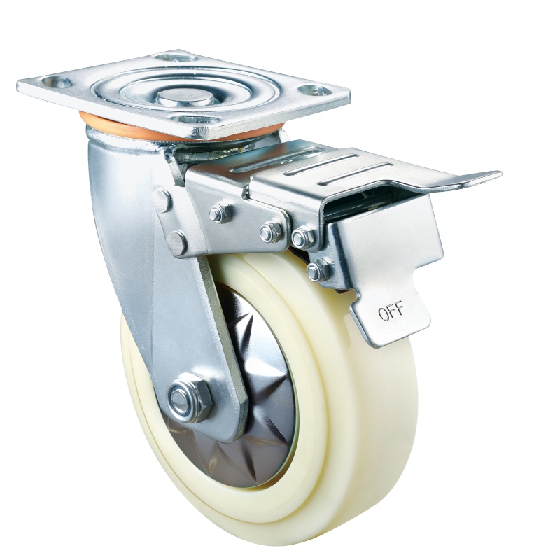 Heavy Duty - Chrome plated housing with white2 TPE wheel