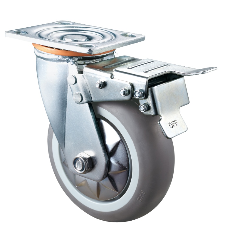 Heavy Duty - Chrome plated housing with gray TPE wheel