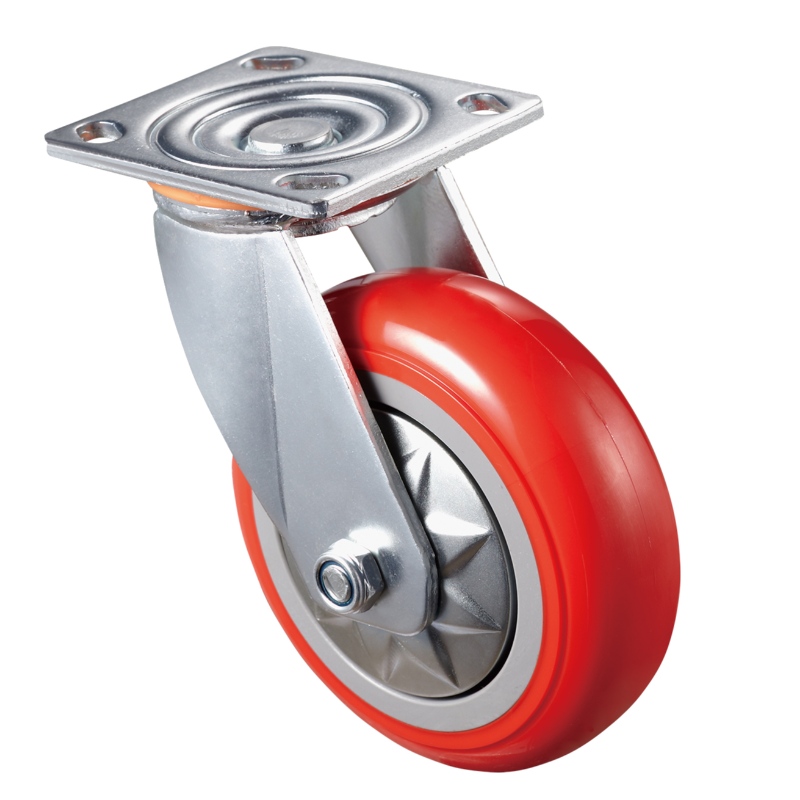 Heavy Duty - Chrome plated housing with red3 TPE wheel